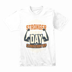 "Stronger Every Day Motivational Gym T-Shirt – Fitness Workout Apparel"
