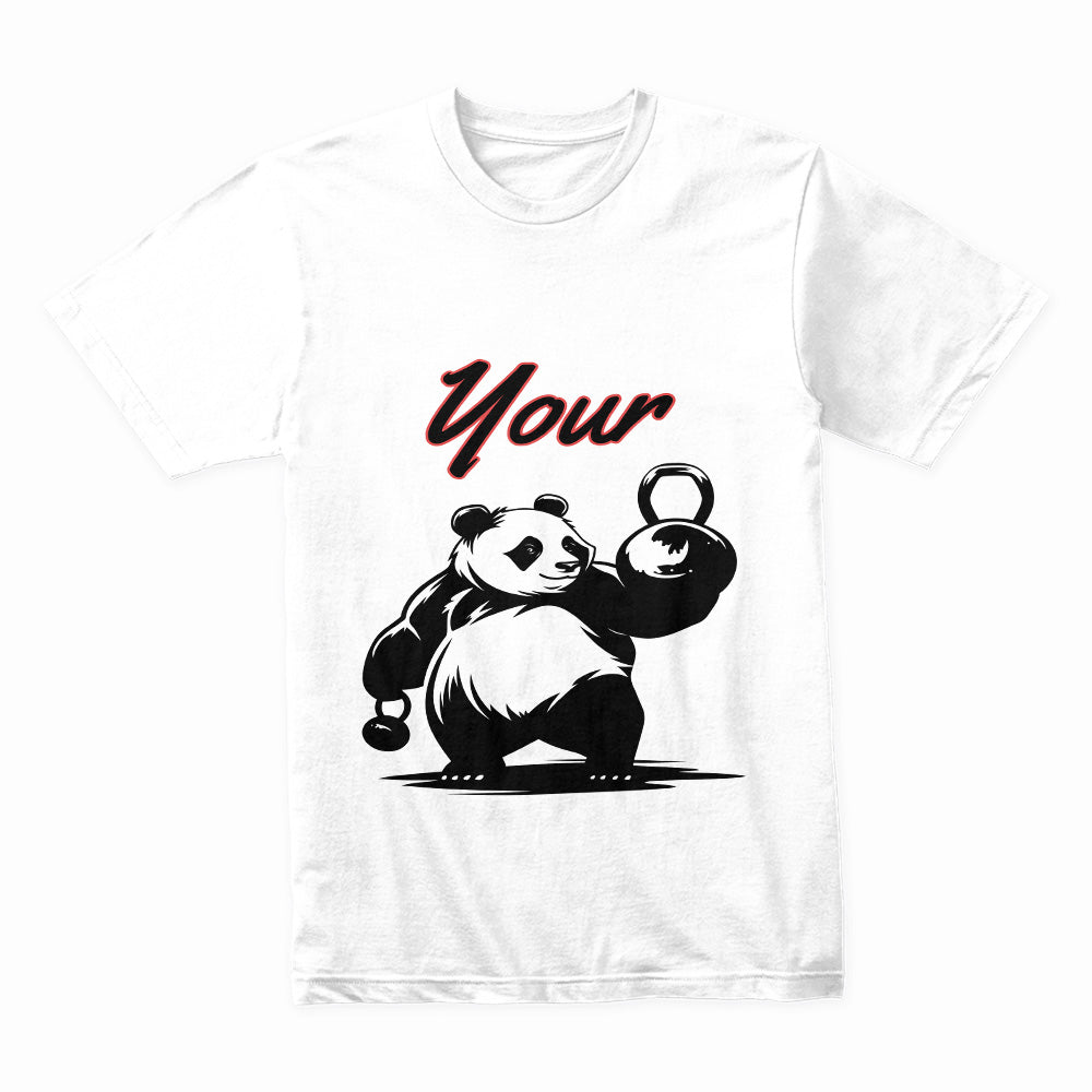 "Push Yourself Panda Gym T-Shirt – Motivational Workout Tee"