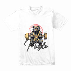 "Installing Muscle" Funny Powerlifting Bear Gym T-Shirt