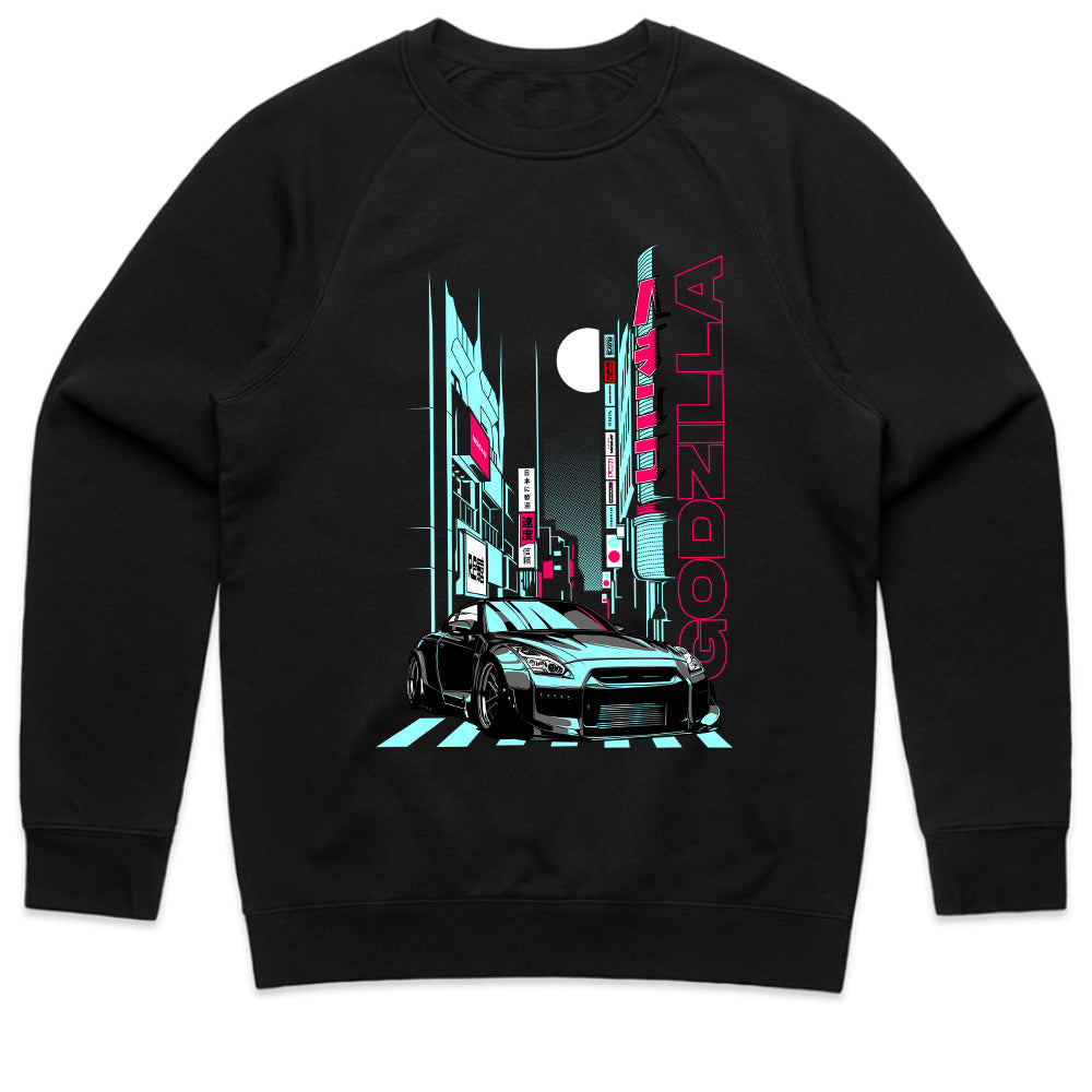 Neon Godzilla Street T-Shirt — GT-R Midnight City Edition