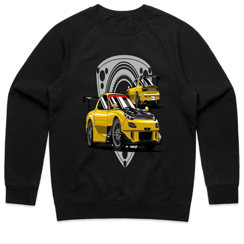 Yellow Turbo RX7 Legends – JDM Rotary Power T-Shirt