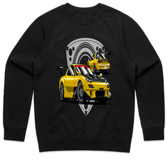 Yellow Turbo RX7 Legends – JDM Rotary Power T-Shirt