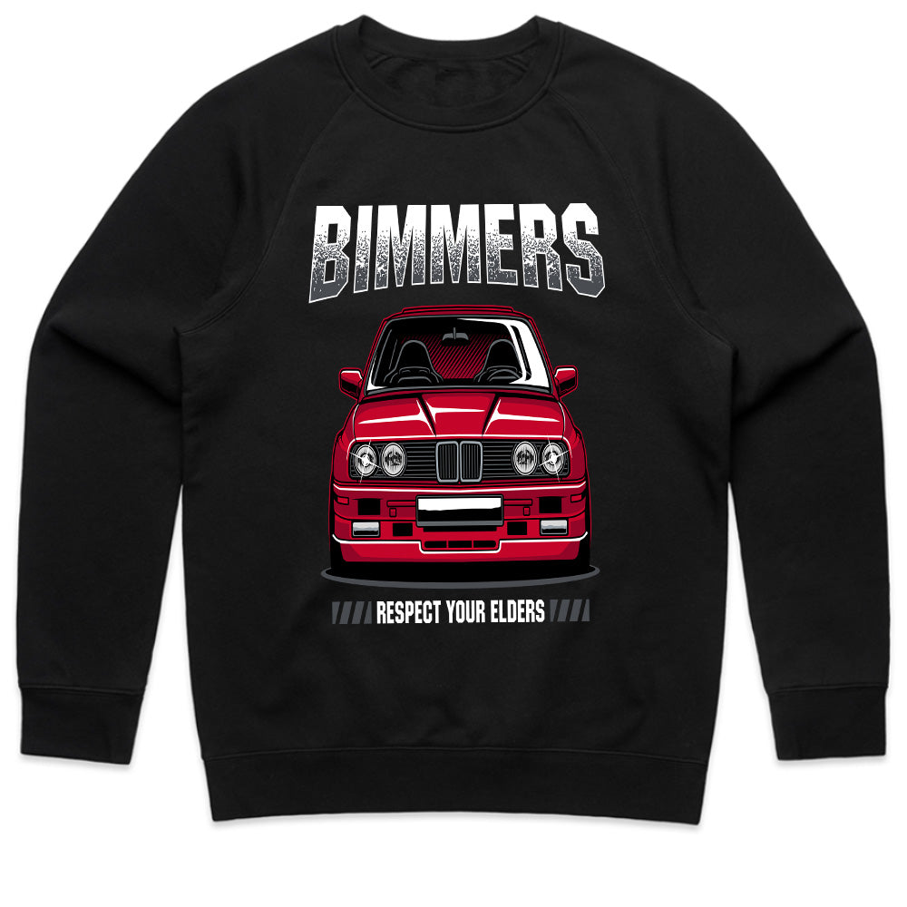 Bimmers Respect Your Elders T-Shirt – Classic BMW E30 Front View Tee