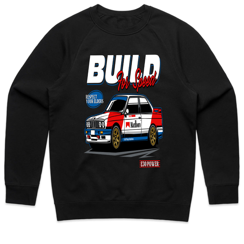 BMW E30 Build for Speed T-Shirt – Classic Racing Heritage Tee