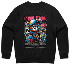 Urban Serenity: Vibrant “I’m OK” Teddy Tee