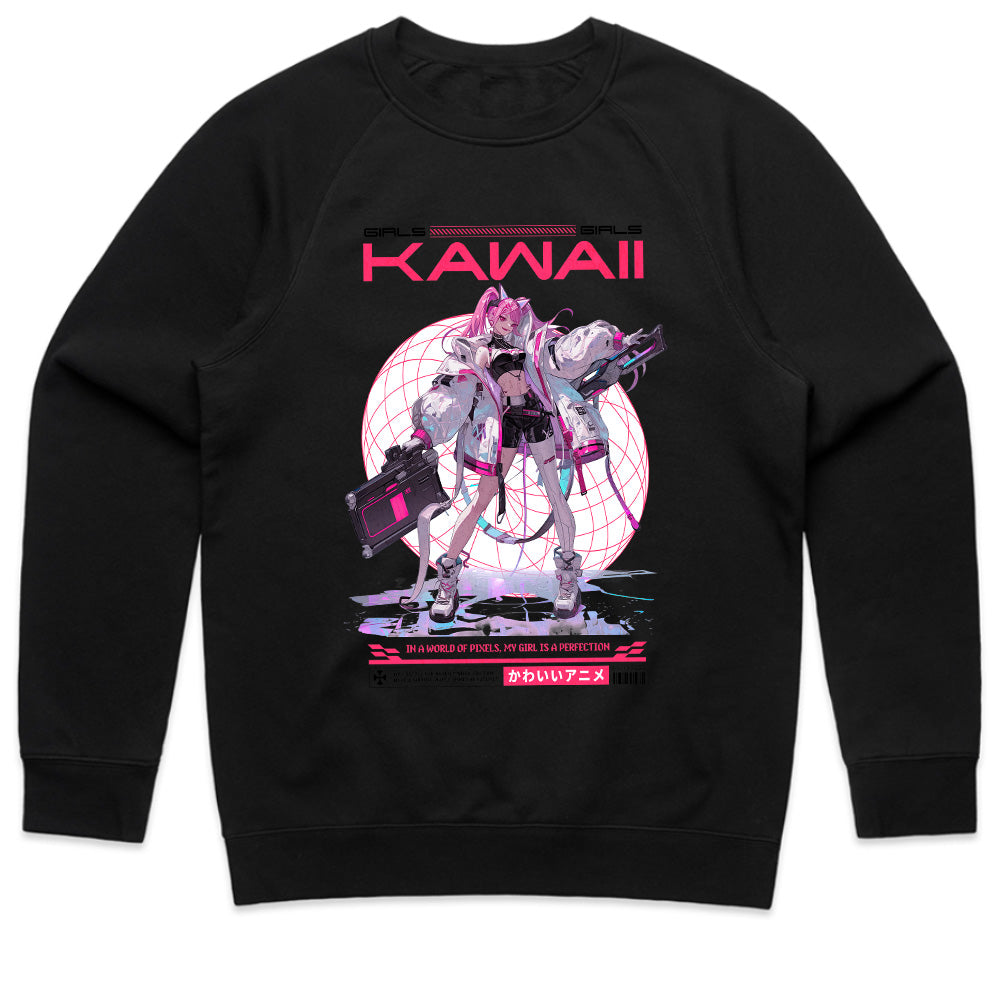 Pixel Kawaii: Cyberpunk Waifu Tee