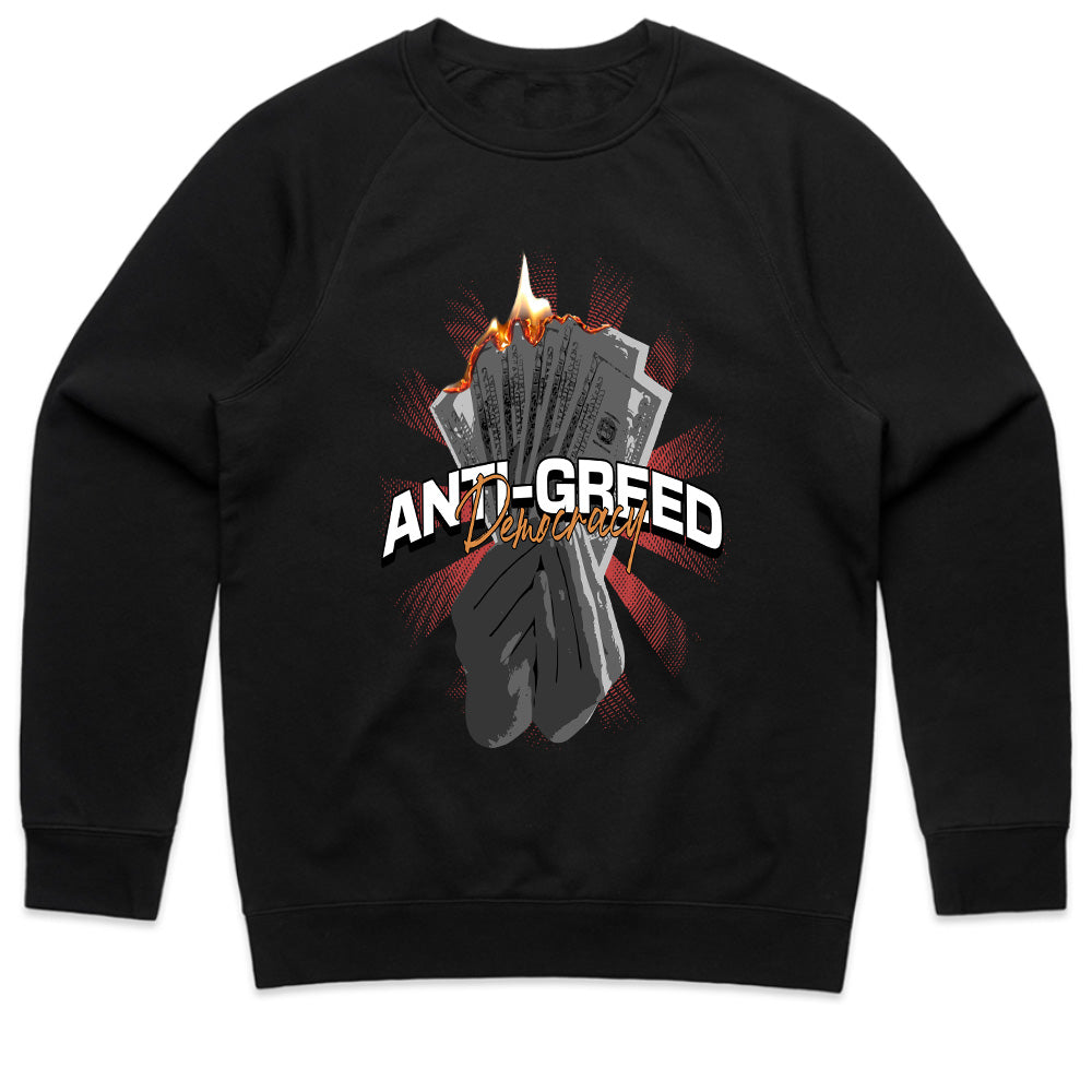 Burn the Greed: Anti-Greed Democracy Tee