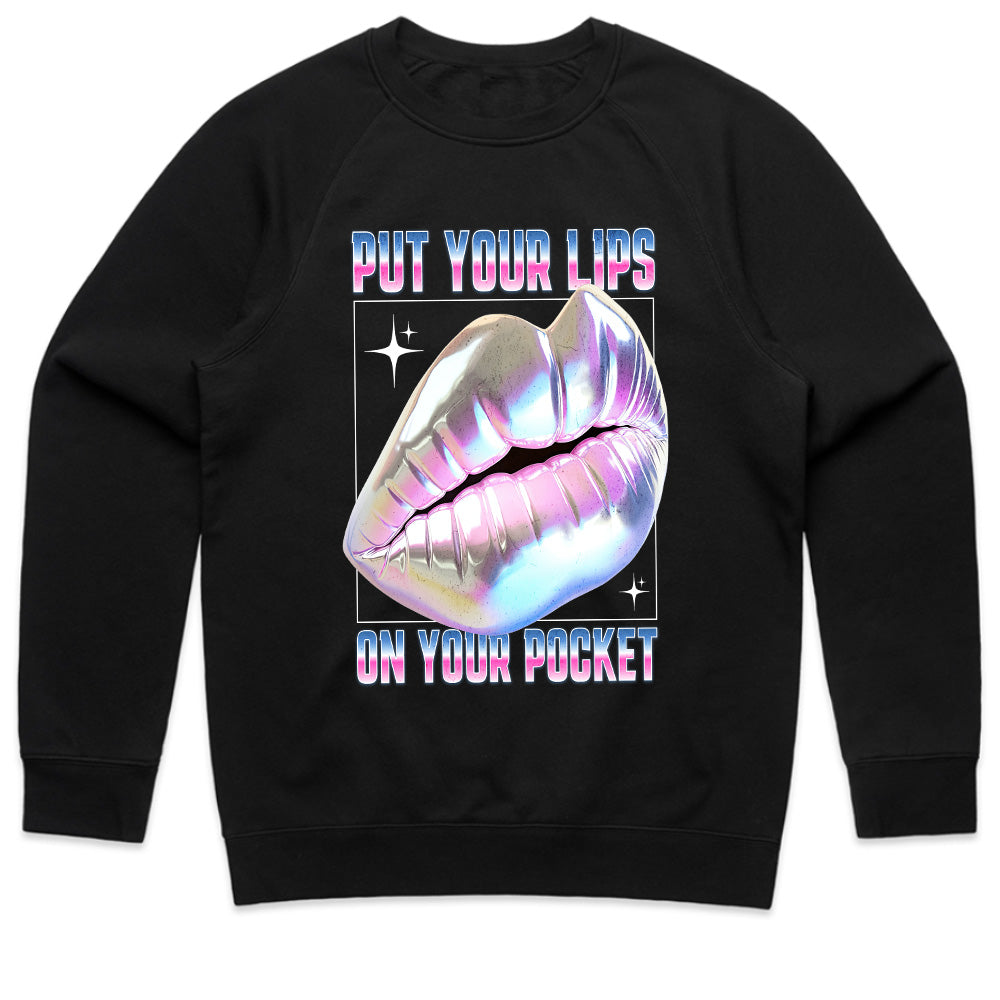 Holographic Kiss: Pocket Lips Statement Tee