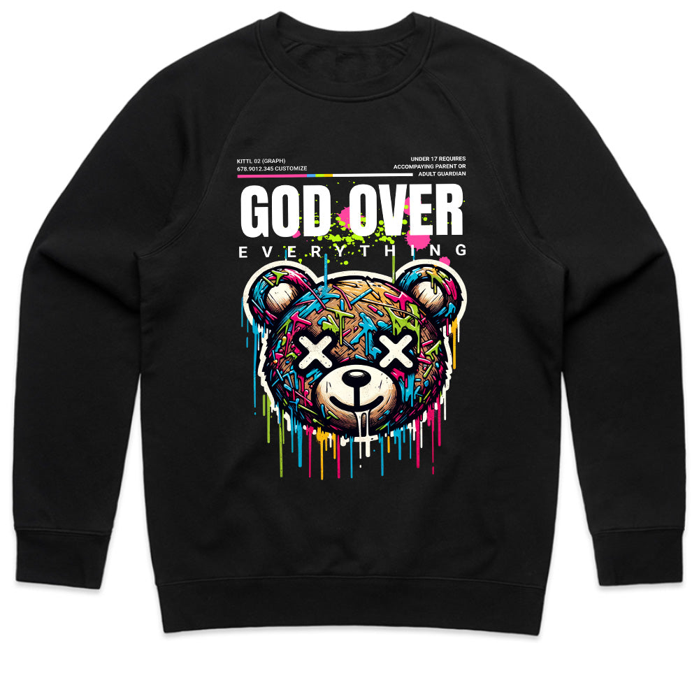 Divine Drip: God Over Everything Graffiti Bear Tee