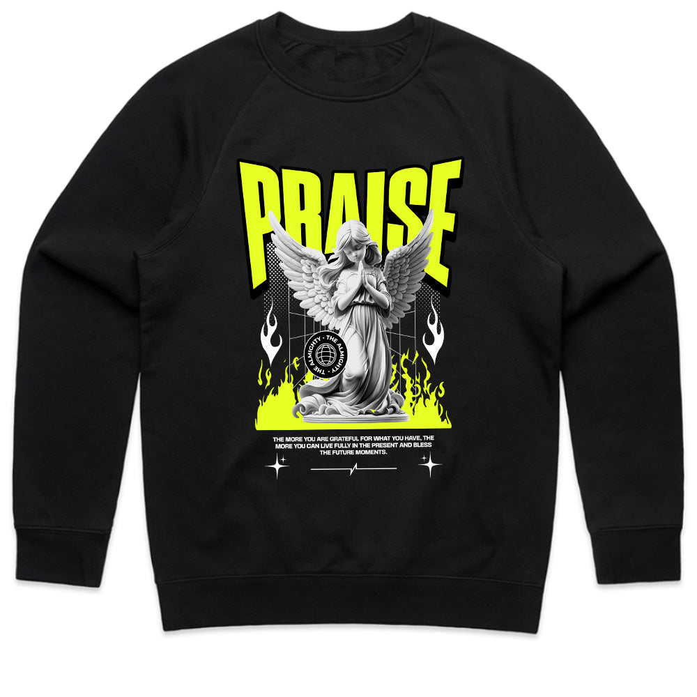 Celestial Reverence: Neon Praise Angel Tee