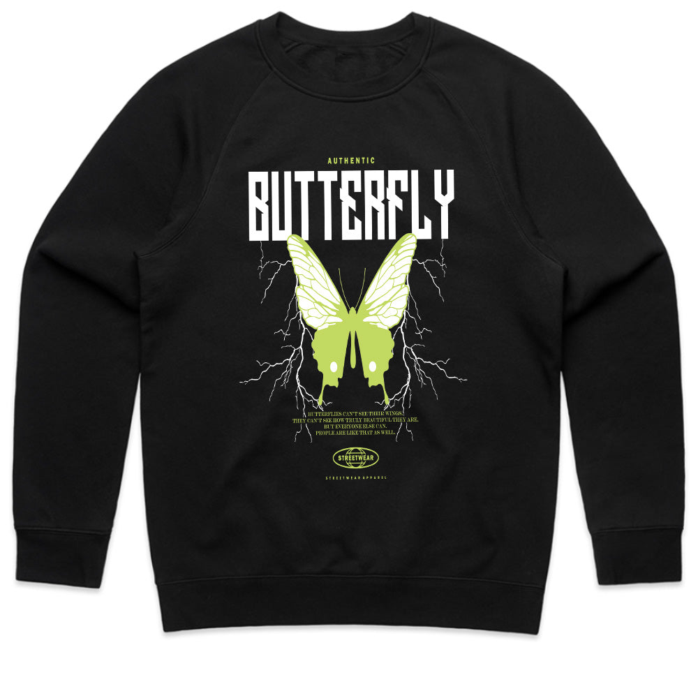 Electric Metamorphosis: Authentic Butterfly Streetwear Tee