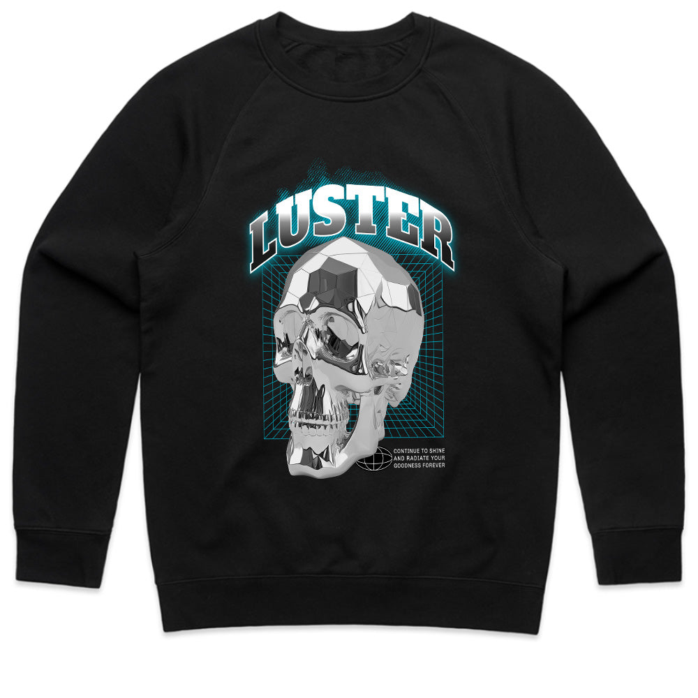 Neon Luster: Chrome Skull Brilliance Tee