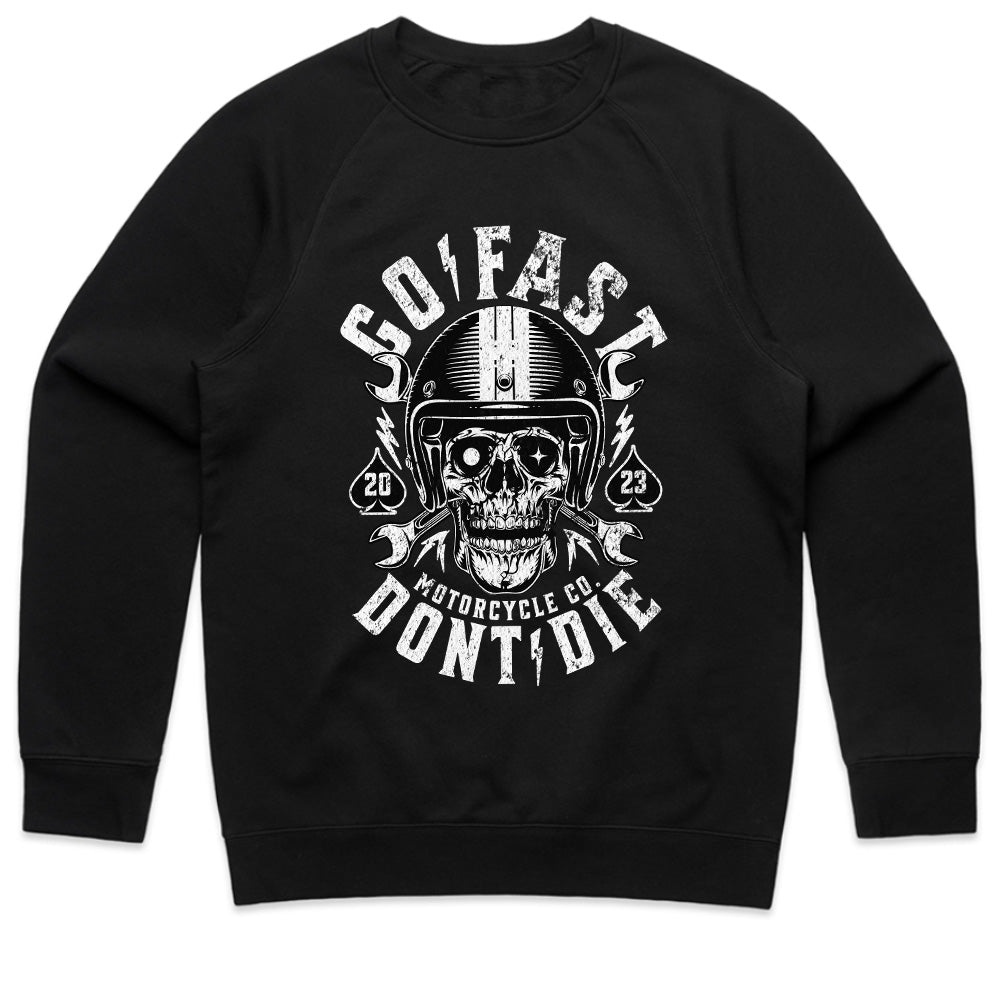 Go Fast, Don’t Die – Hardcore Biker Skull T-Shirt