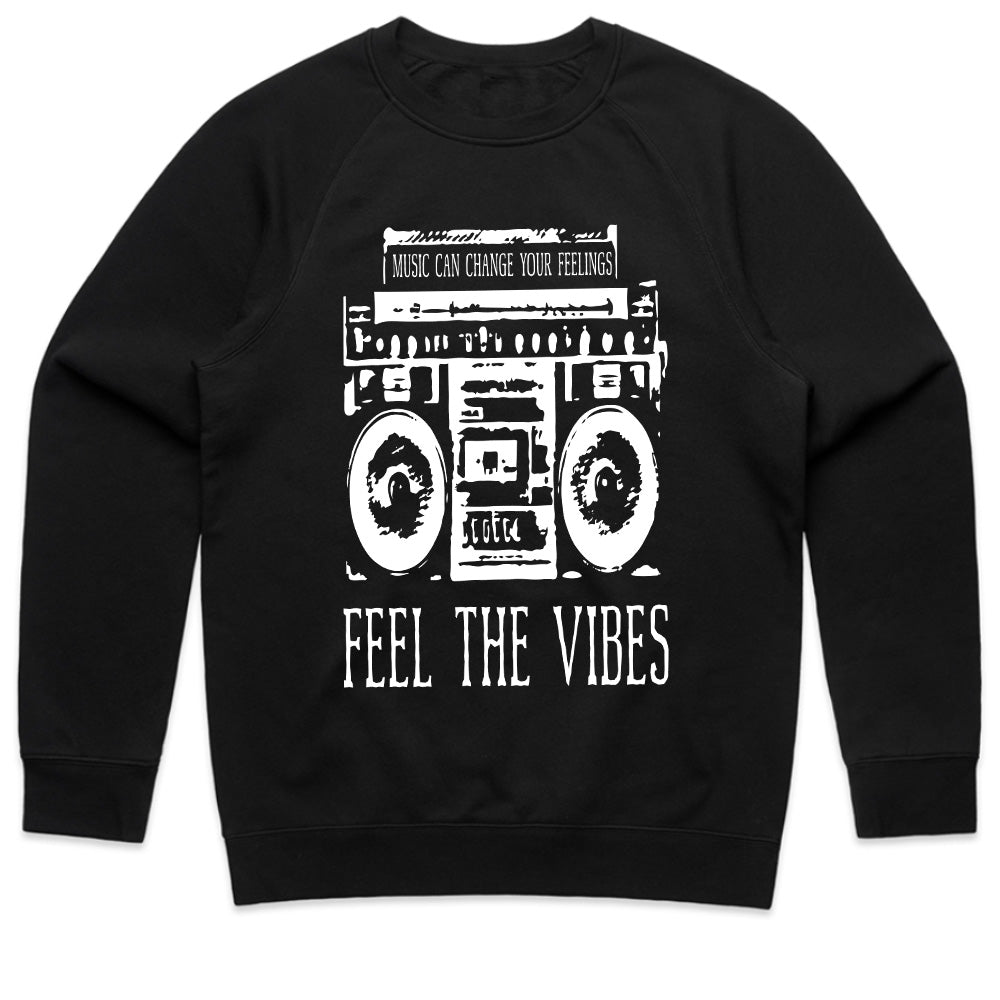 Feel The Vibes: Retro Boombox Music Tee