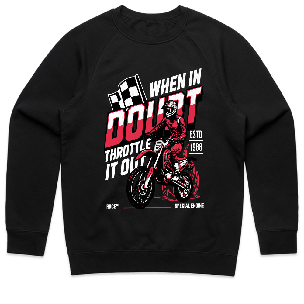 When in Doubt, Throttle It Out – Motocross Racing T-Shirt