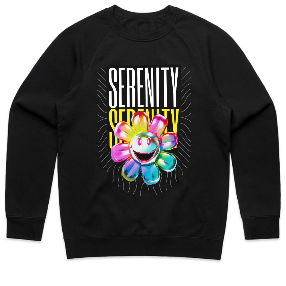 Serenity Bloom: Neon Smiley Flower Tee