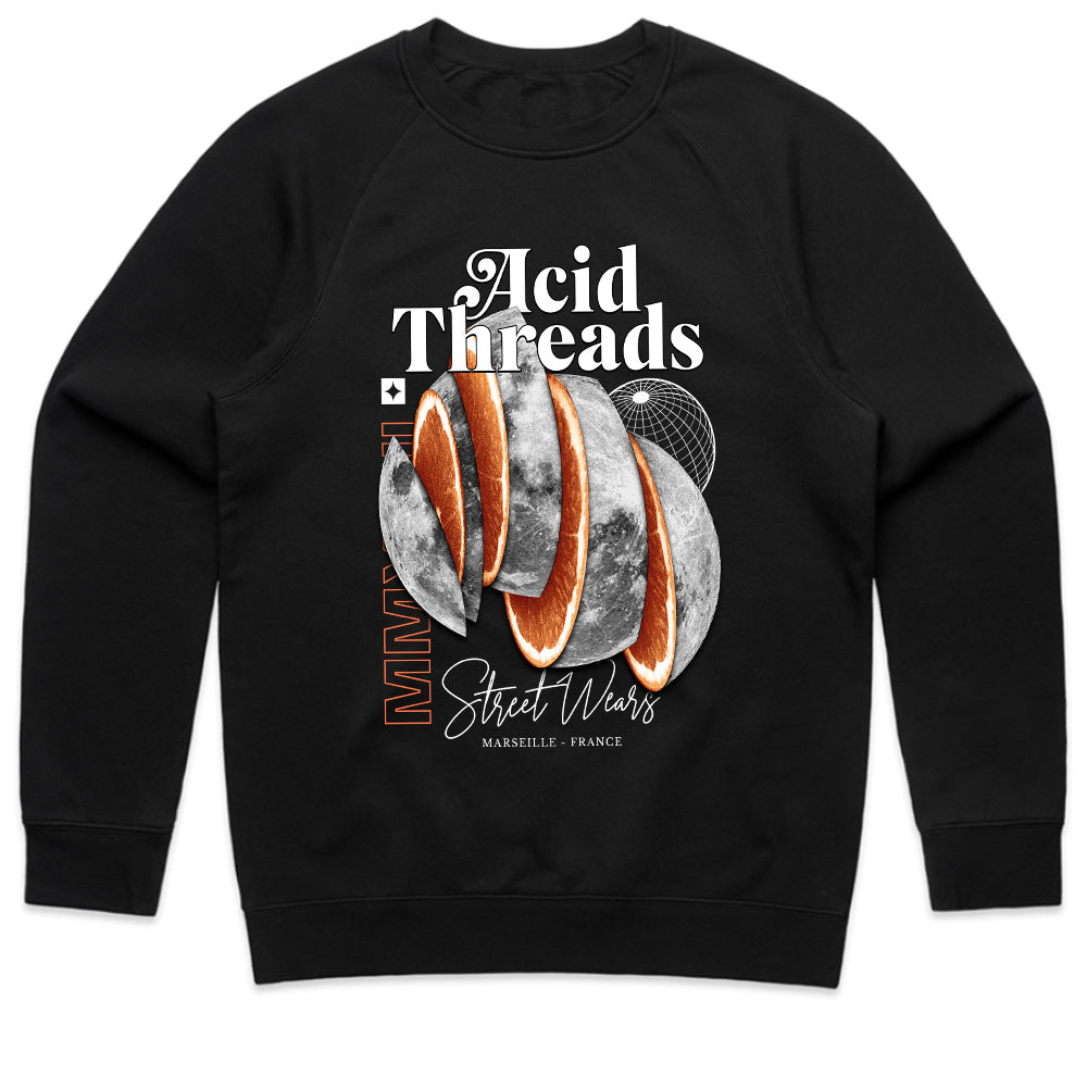 Streetwear "Acid Threads" Lunar Orange Slice Tee