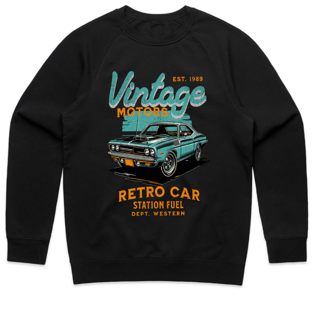 Vintage Motors Retro Car: Classic Teal Muscle Tee