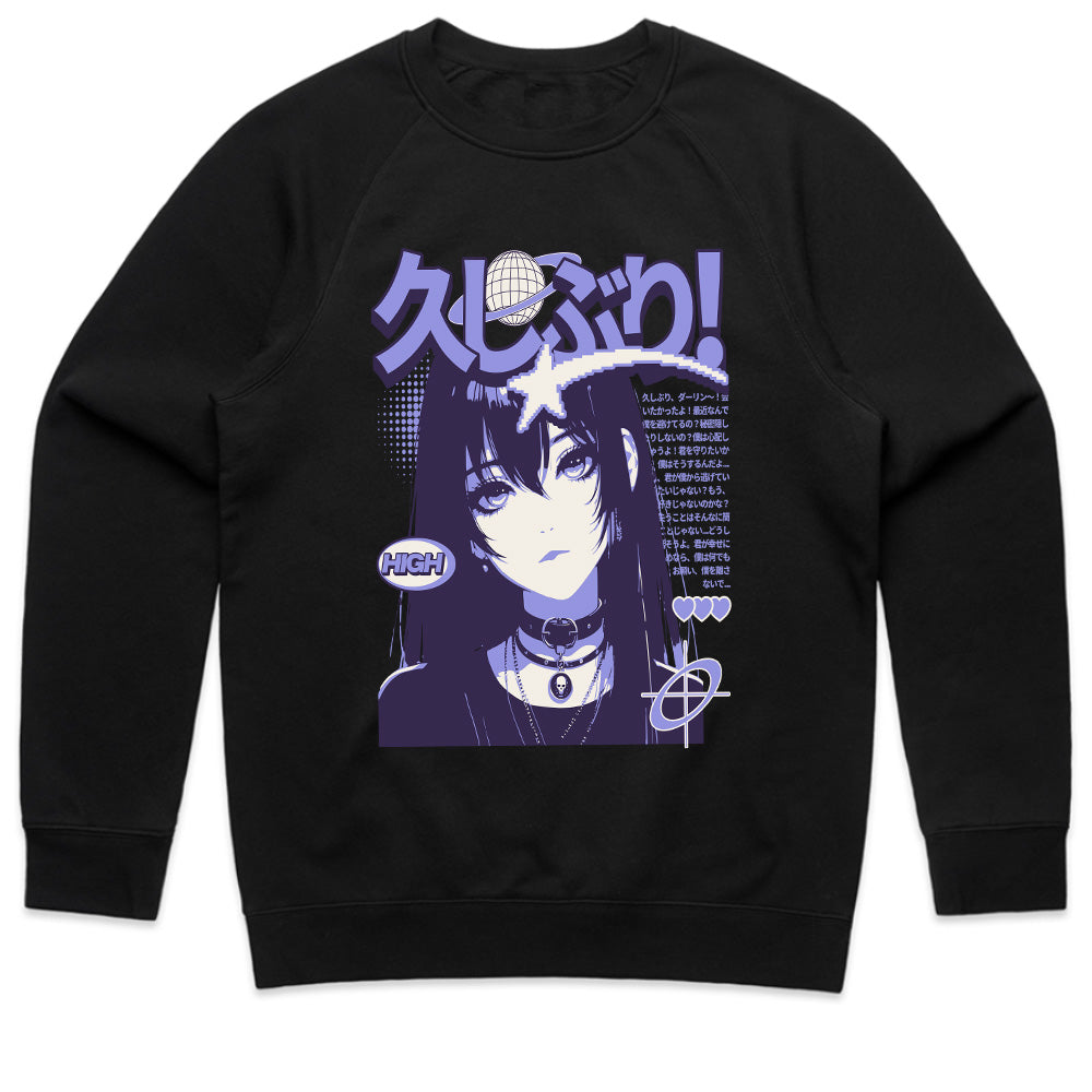 Neo-Noir Muse: Purple Tokyo Anime Tee