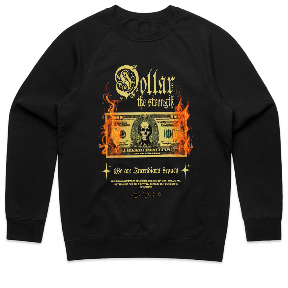 Dollar: The Strength" Fiery Skull Bill Graphic Tee