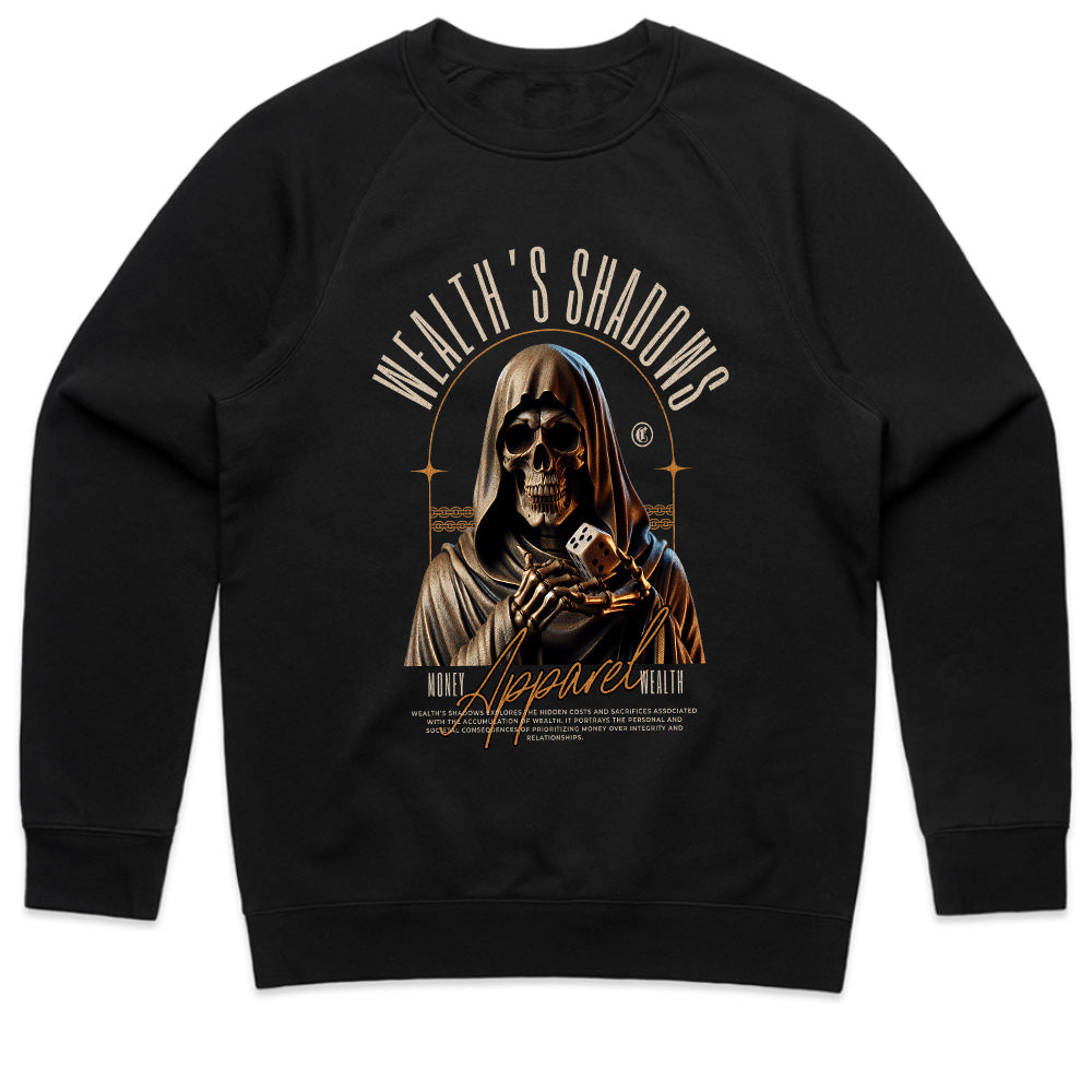 Wealth’s Shadows: Grim Fortune Tee