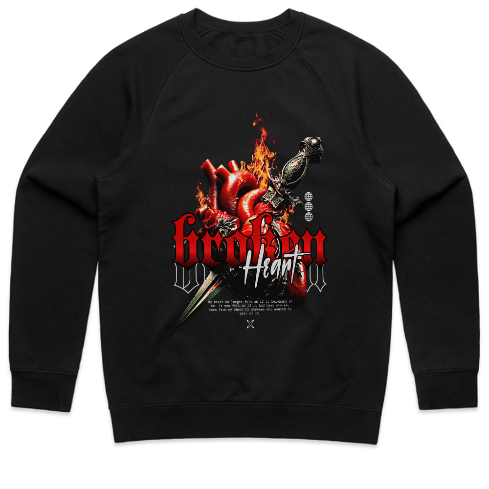 Broken Heart: Flame & Blade Streetwear Tee