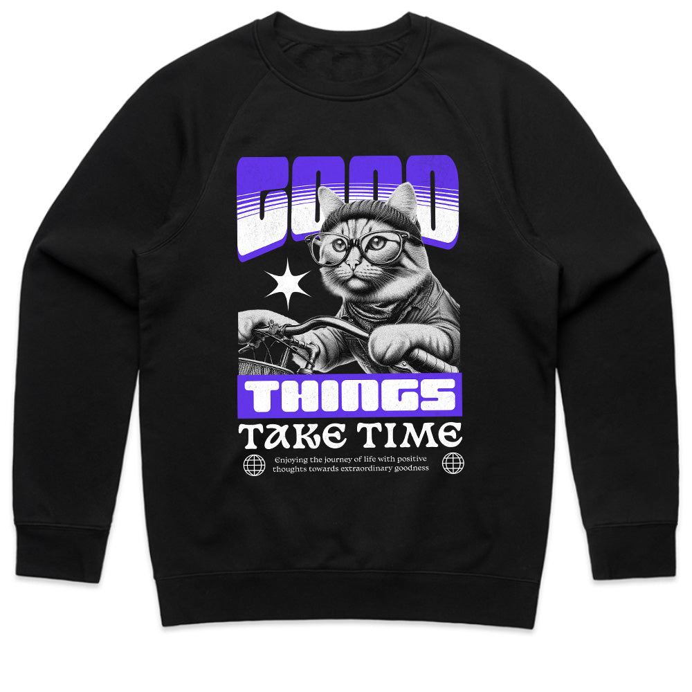 Good Things Take Time: Chill Cat Vibes Tee