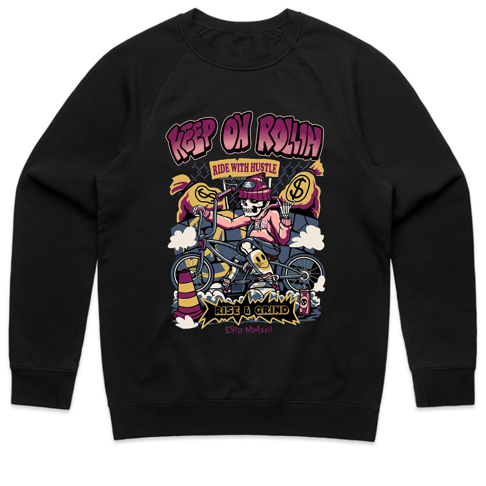 Keep On Rollin': Hustle & Grind BMX Rider Tee