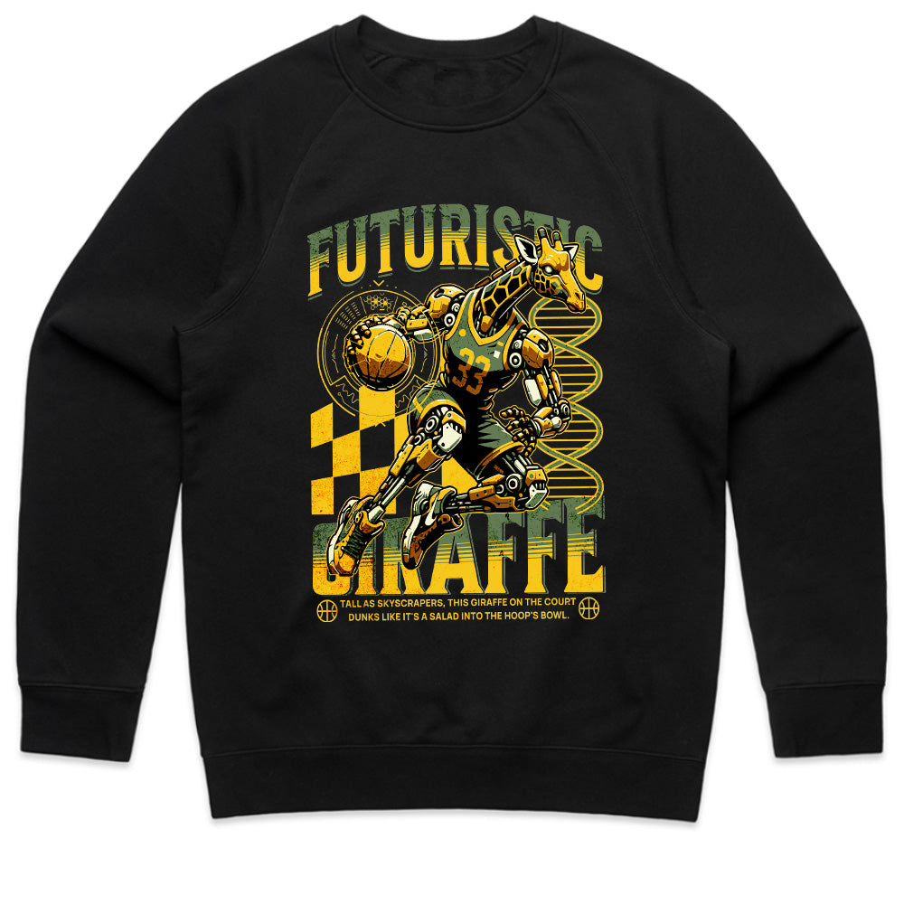 Cyber Slam: Futuristic Giraffe Dunk Tee