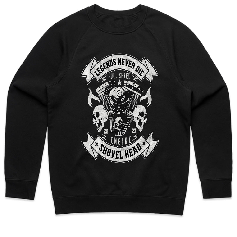 Legends Never Die Shovelhead Engine T-Shirt – Full Speed, Forever Free