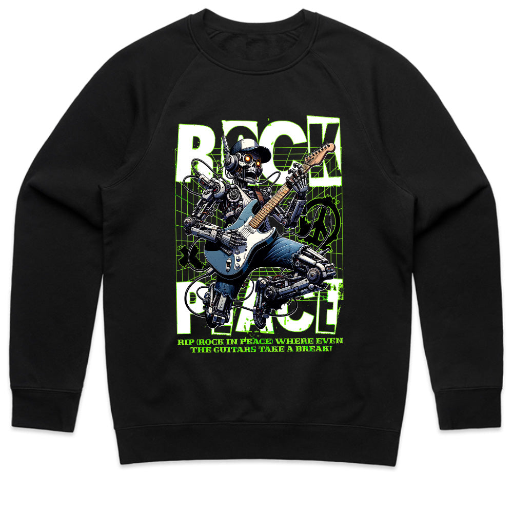 Rock Peace" Cyberpunk Skeleton Guitarist Tee