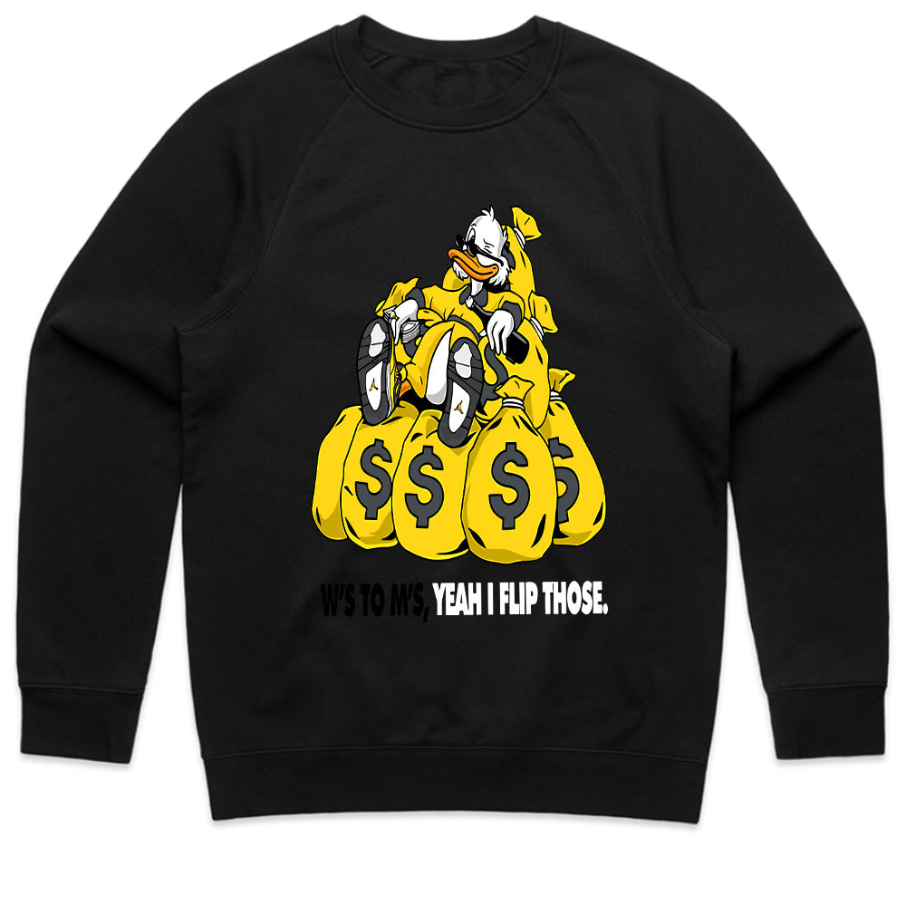 Money Bags Scrooge" Black T-Shirt