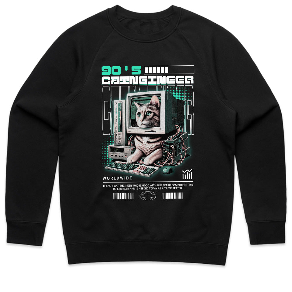 Retro Catngineer: 90’s Techno Kitty Tee