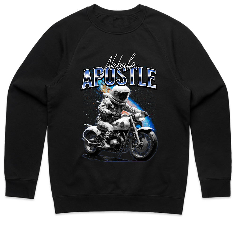 Nebula Apostle – Astronaut Biker Cosmic Adventure T-Shirt