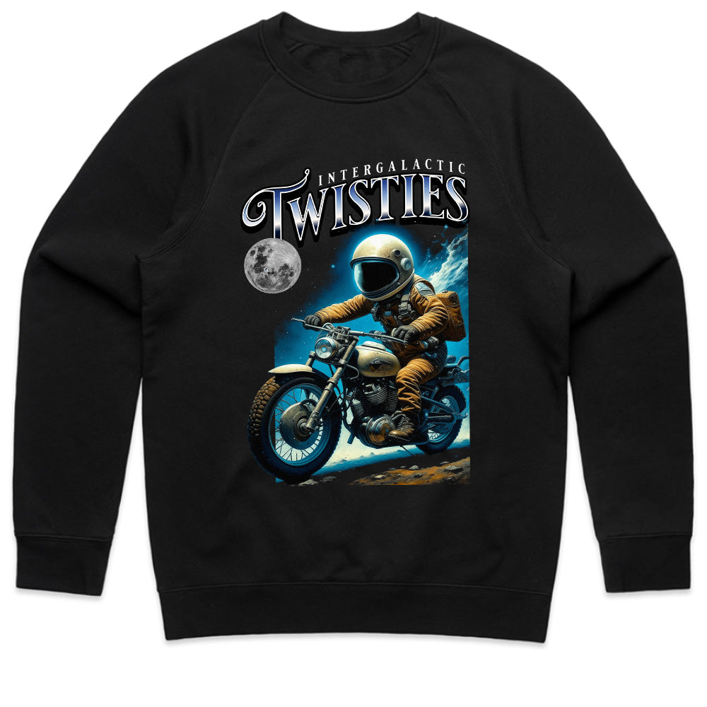 Intergalactic Twisties – Astronaut Biker Adventure T-Shirt