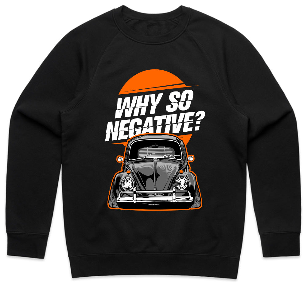 Why So Negative? VW Beetle Stance T-Shirt – Classic Air-Cooled Humor Tee