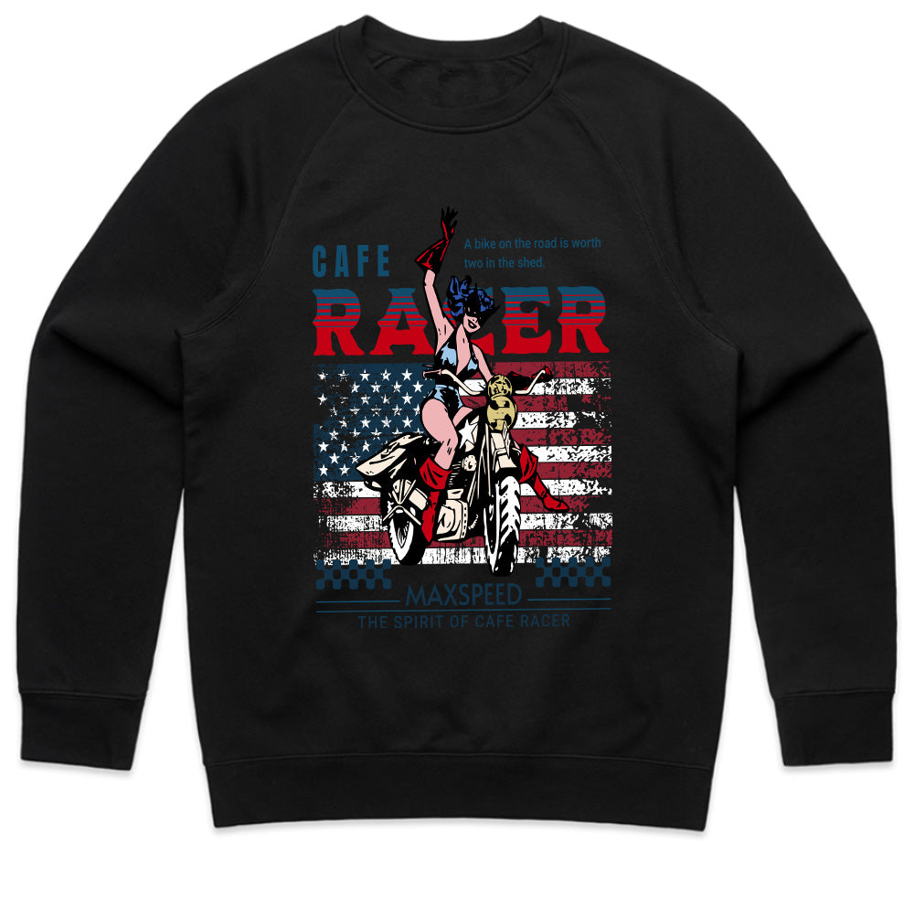 Café Racer Max Speed – American Spirit Motorcycle T-Shirt