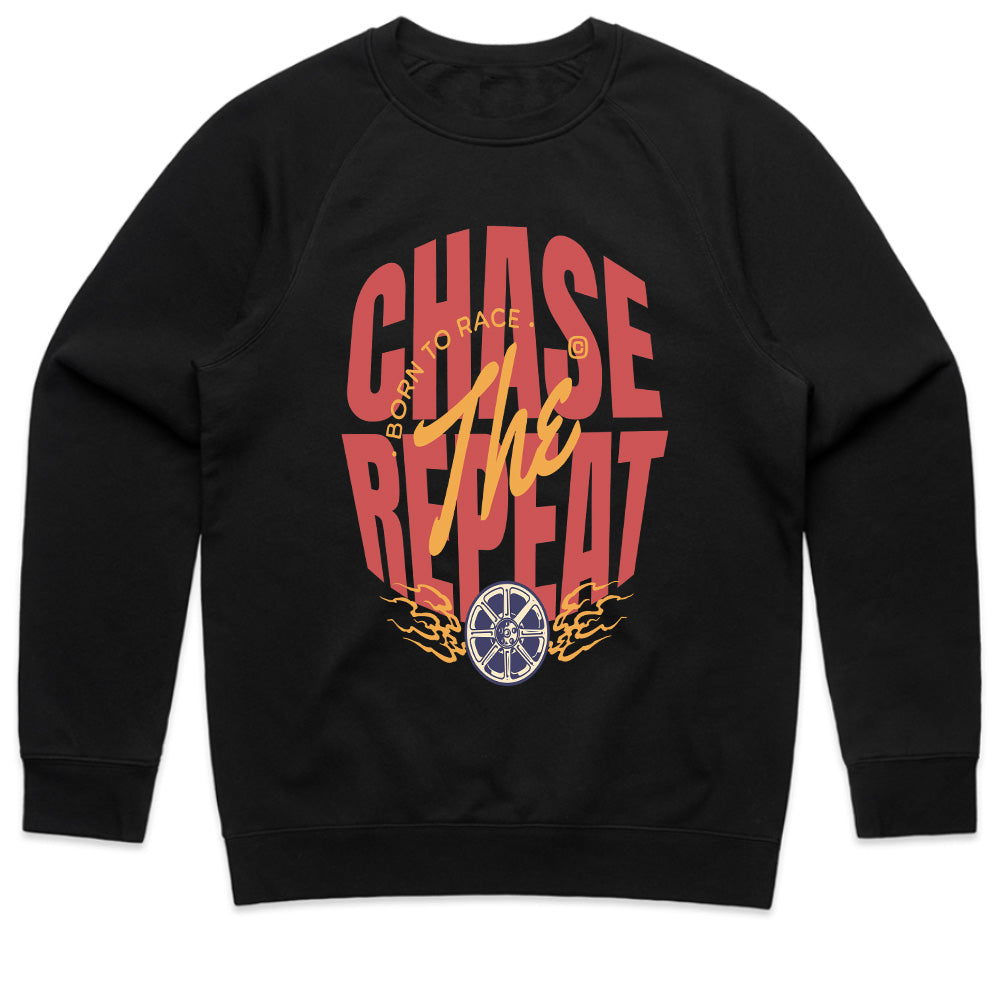 Chase The Repeat – Born to Race Typography T-Shirt
