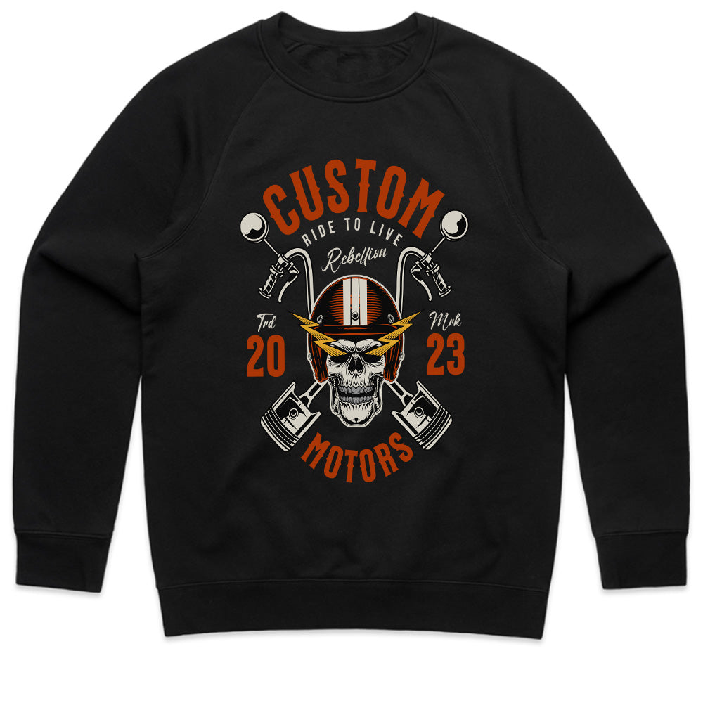 Custom Motors – Ride to Live Rebellion Biker T-Shirt
