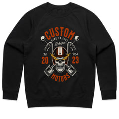 Custom Motors – Ride to Live Rebellion Biker T-Shirt