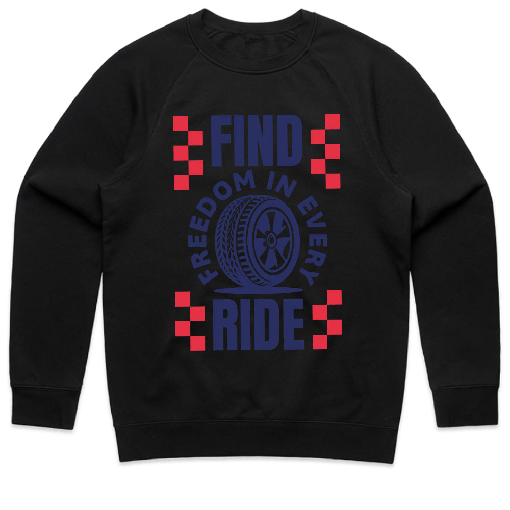 Find Freedom In Every Ride - Car Enthusiast Bold Typography T-Shirt