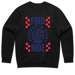 Find Freedom In Every Ride - Car Enthusiast Bold Typography T-Shirt