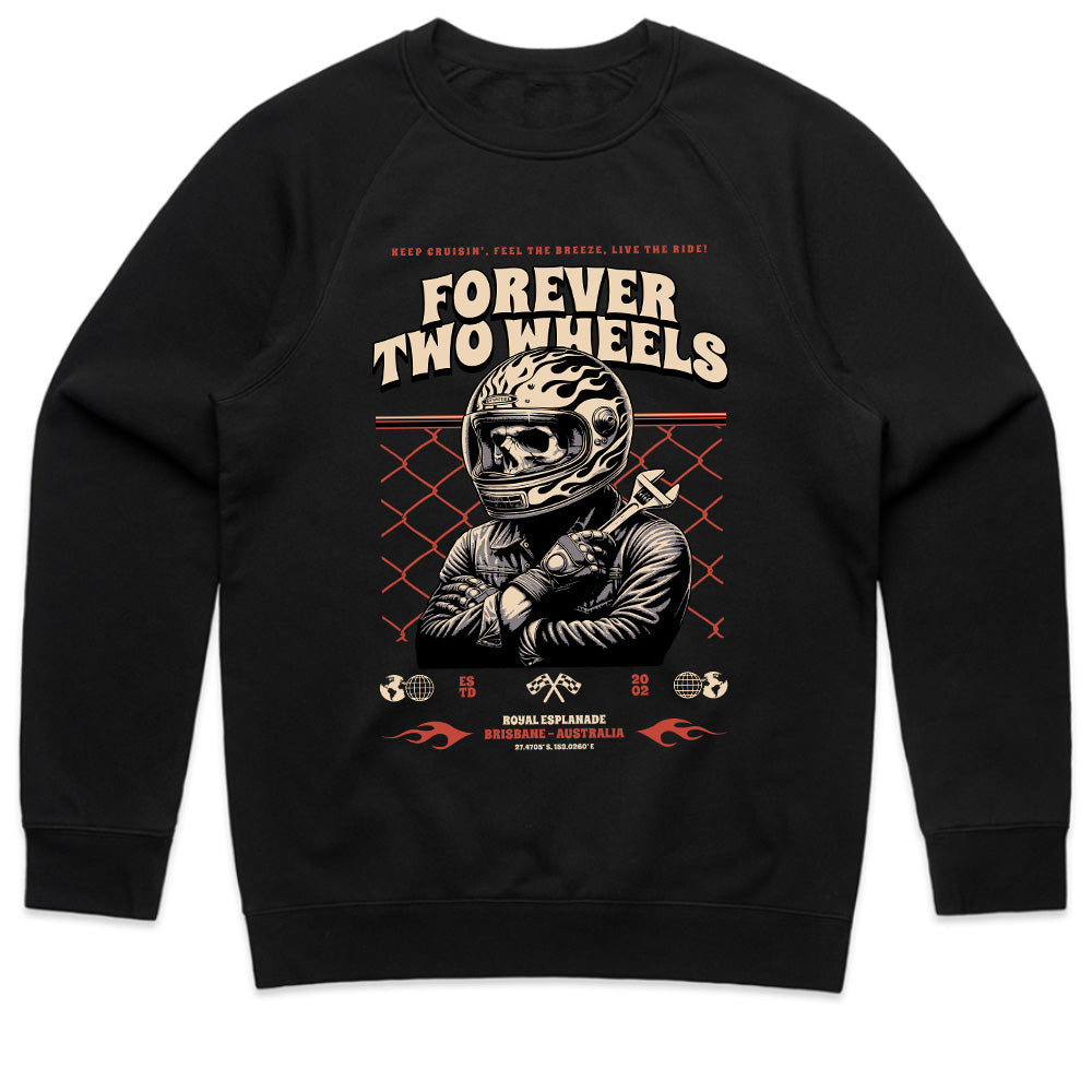 Forever Two Wheels – Biker Skull Classic Ride T-Shirt