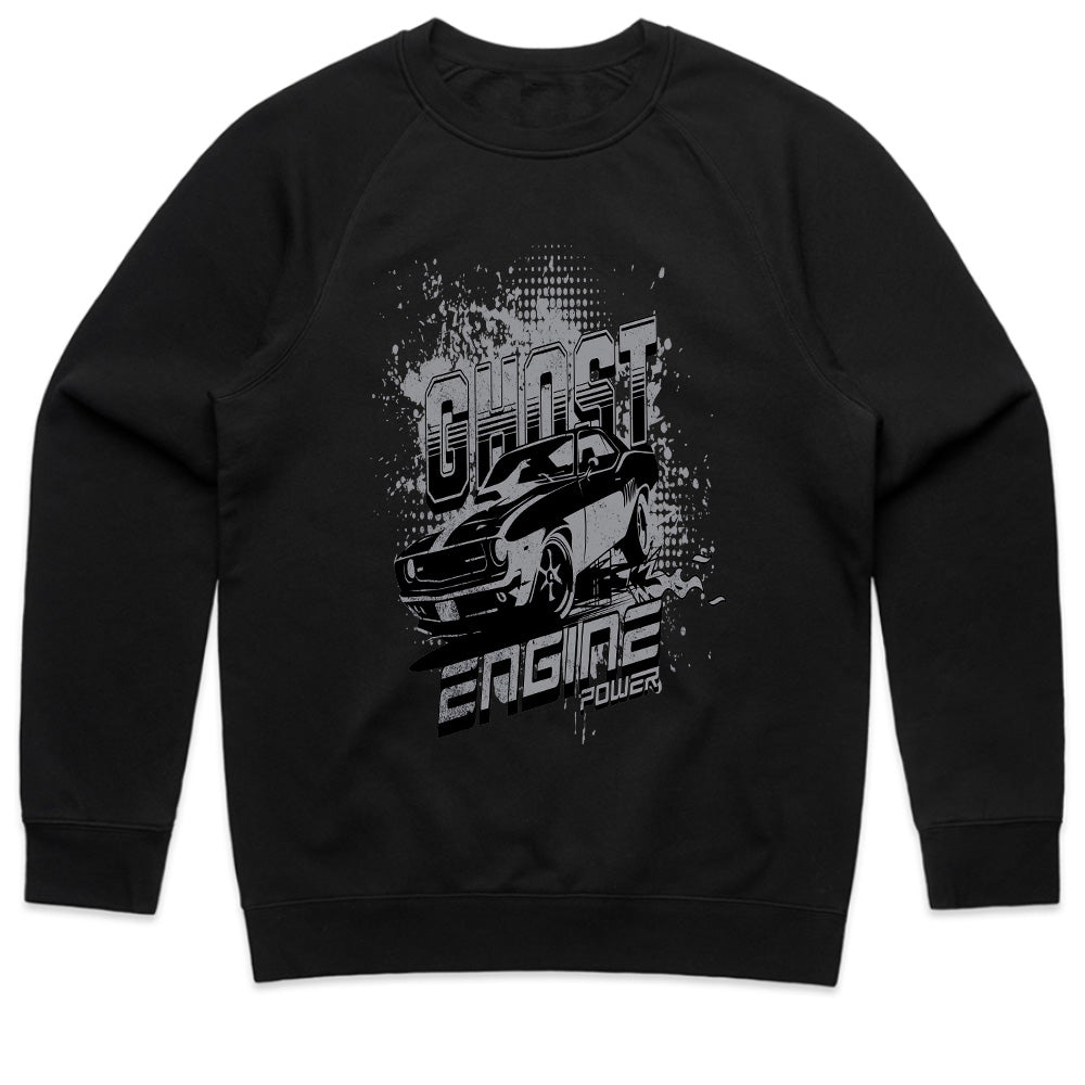 Ghost Engine Power: Monochrome Muscle Car T-Shirt