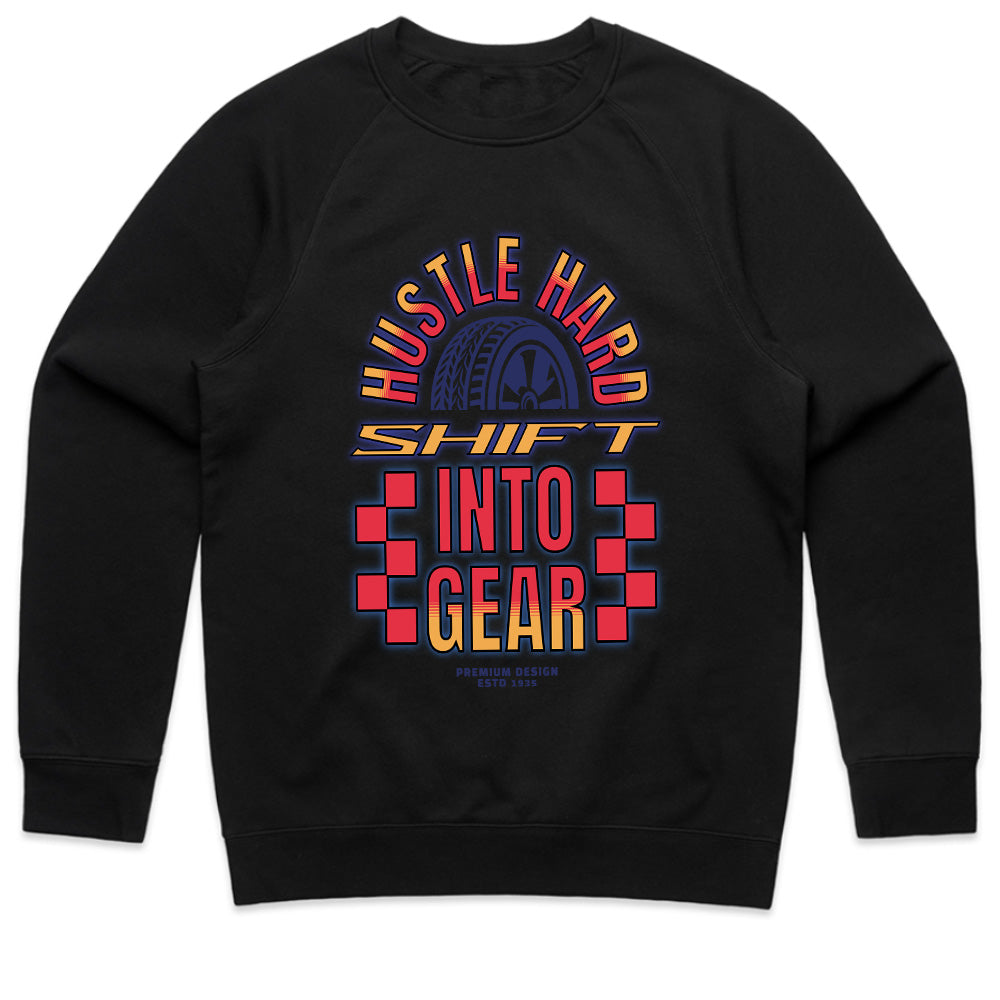 Hustle Hard: Shift Into Gear Racing Motivation T-Shirt