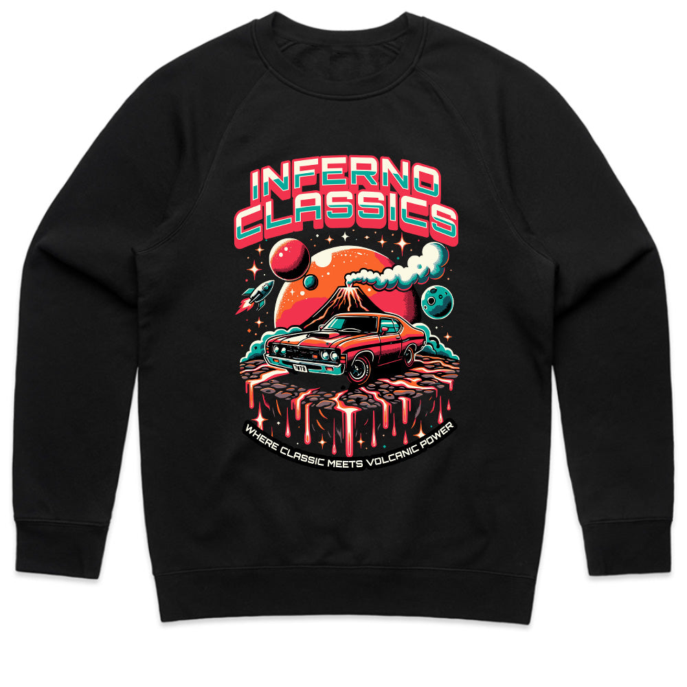 Inferno Classics: Volcanic Power Retro Muscle Car T-Shirt