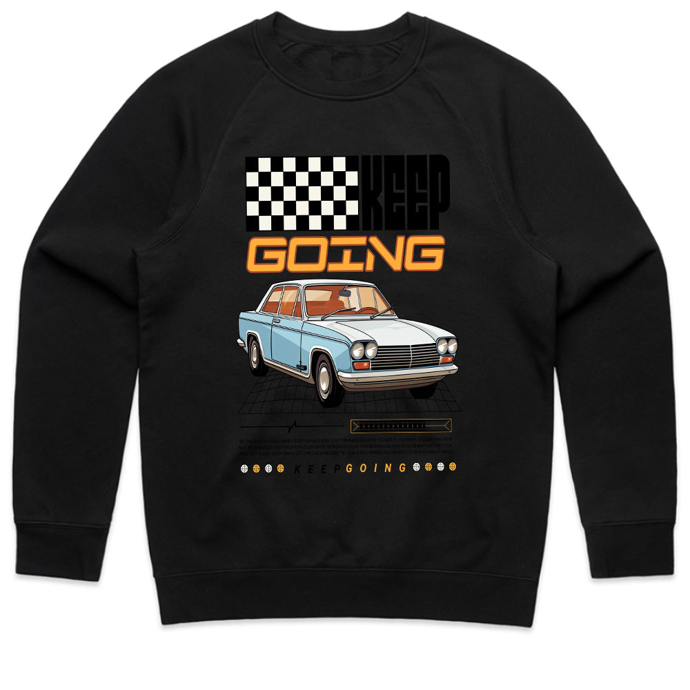 Keep Going: Retro Classic Car Motivation T-Shirt