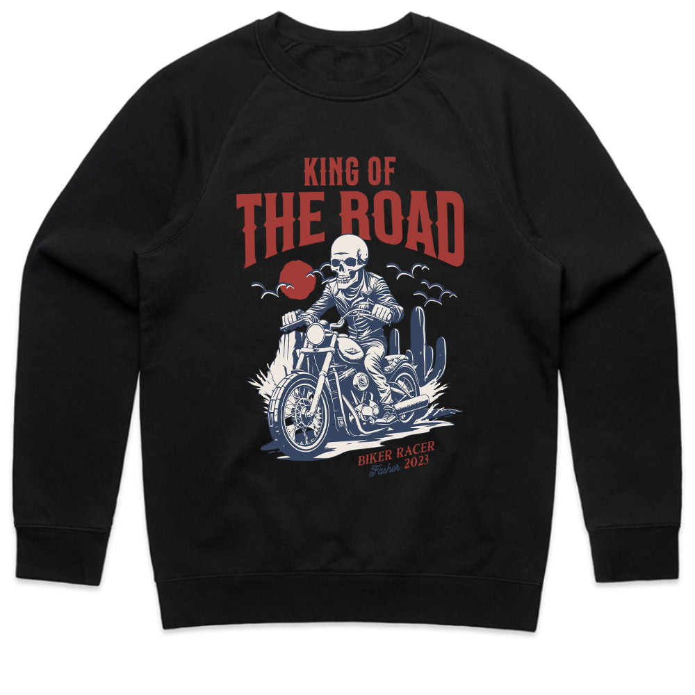King of the Road – Biker Racer Skull T-Shirt