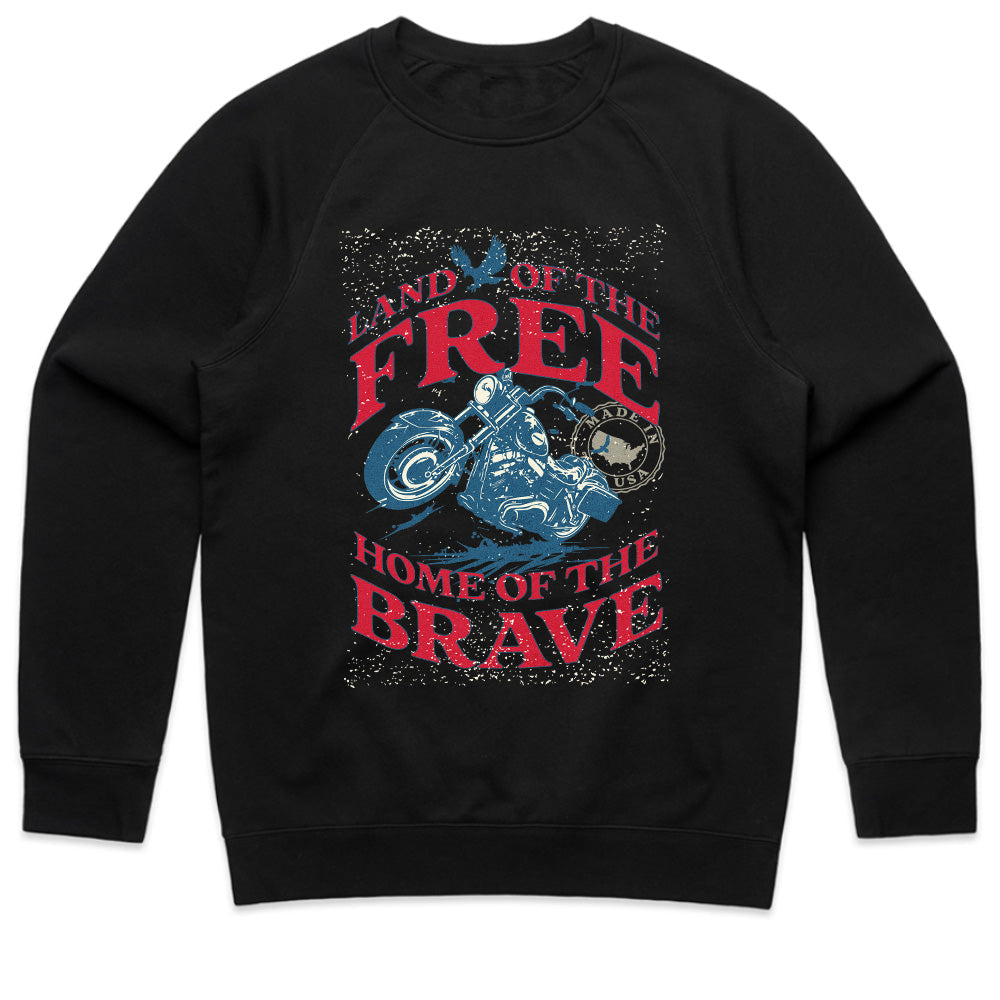 Land of the Free – Home of the Brave Patriotic Biker T-Shirt