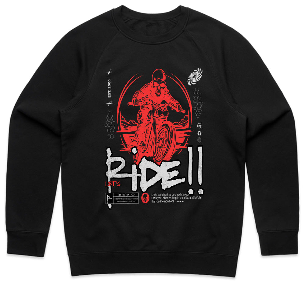 Let’s Ride!! – Skull Rider Streetwear Biker T-Shirt